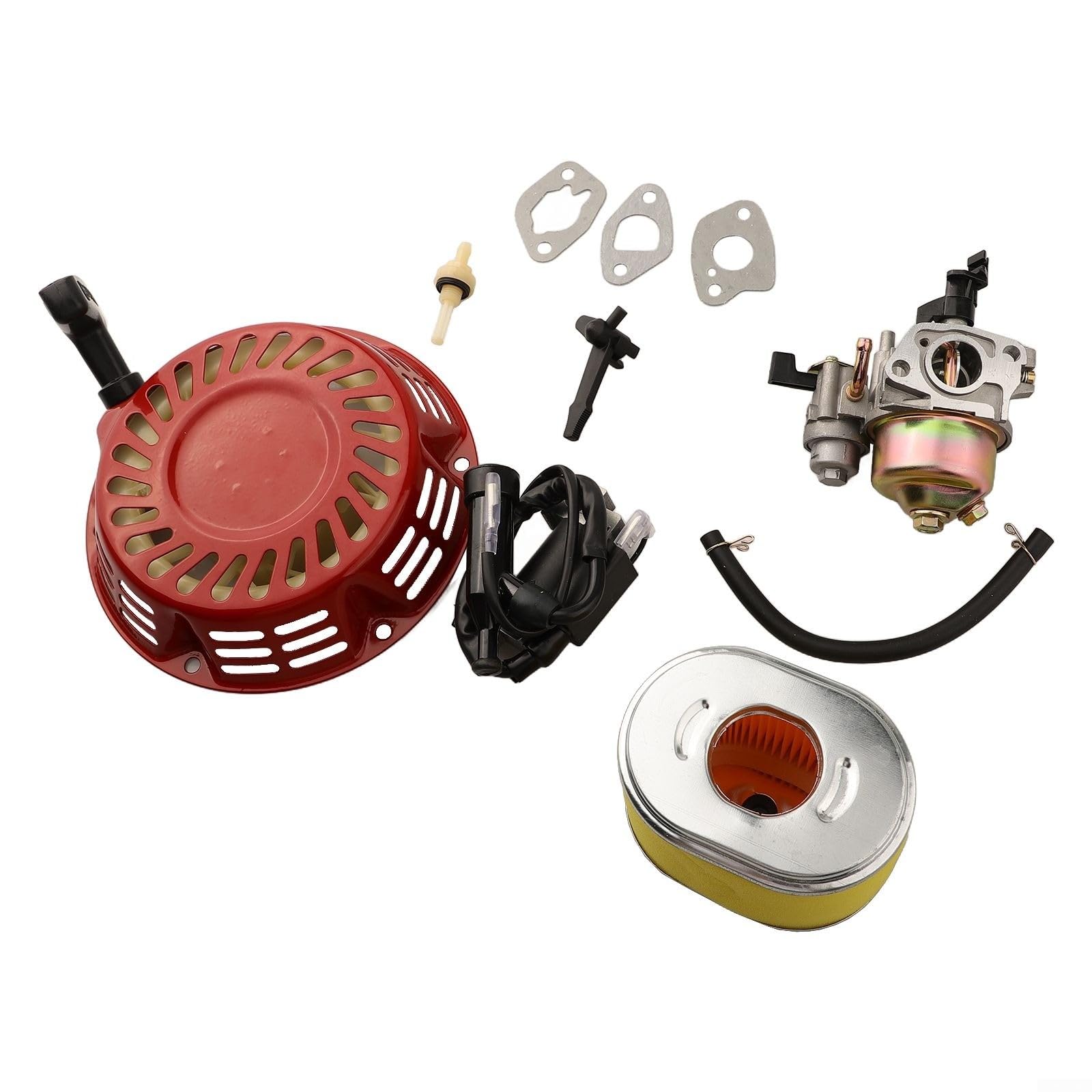 HEIBTENY Vergaser Kit für GX120 GX140 5HP 5.5HP 6.5HP Motoren mit Zündspule Luftfilter Seilzugstarter Teilenummer 16100-ZH8-W61 16100-ZH8-W51 16100-ZE1-825 und 16100-ZE1-814 von HEIBTENY