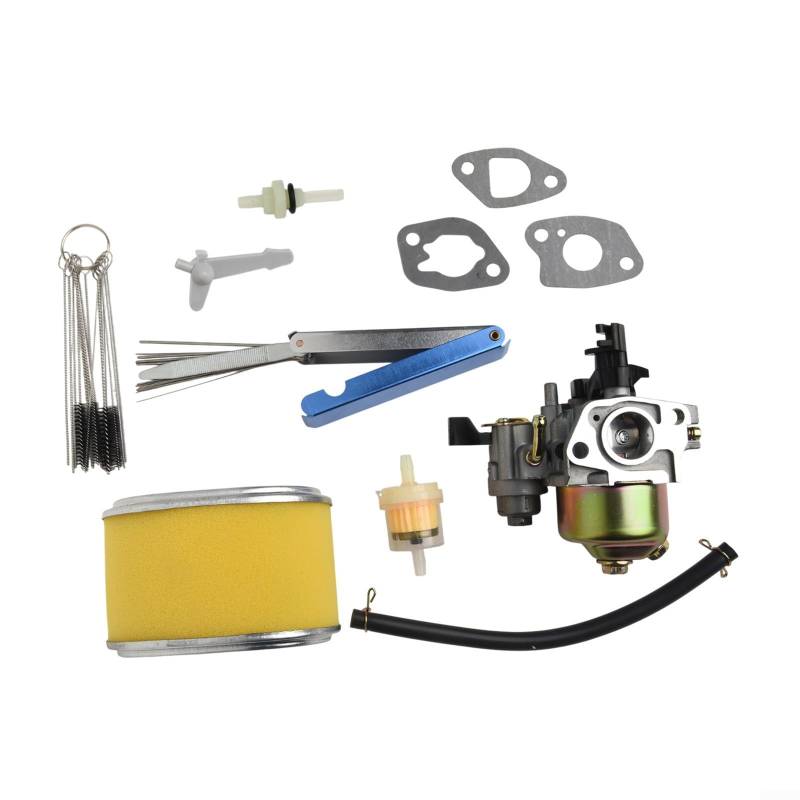 HEIBTENY Vergaser Set für GX200 212ccm Motor mit Luftfilter und Reinigungskit passend für GX120 GX140 GX168 5-6,5 PS Motoren Einfach zu installieren von HEIBTENY