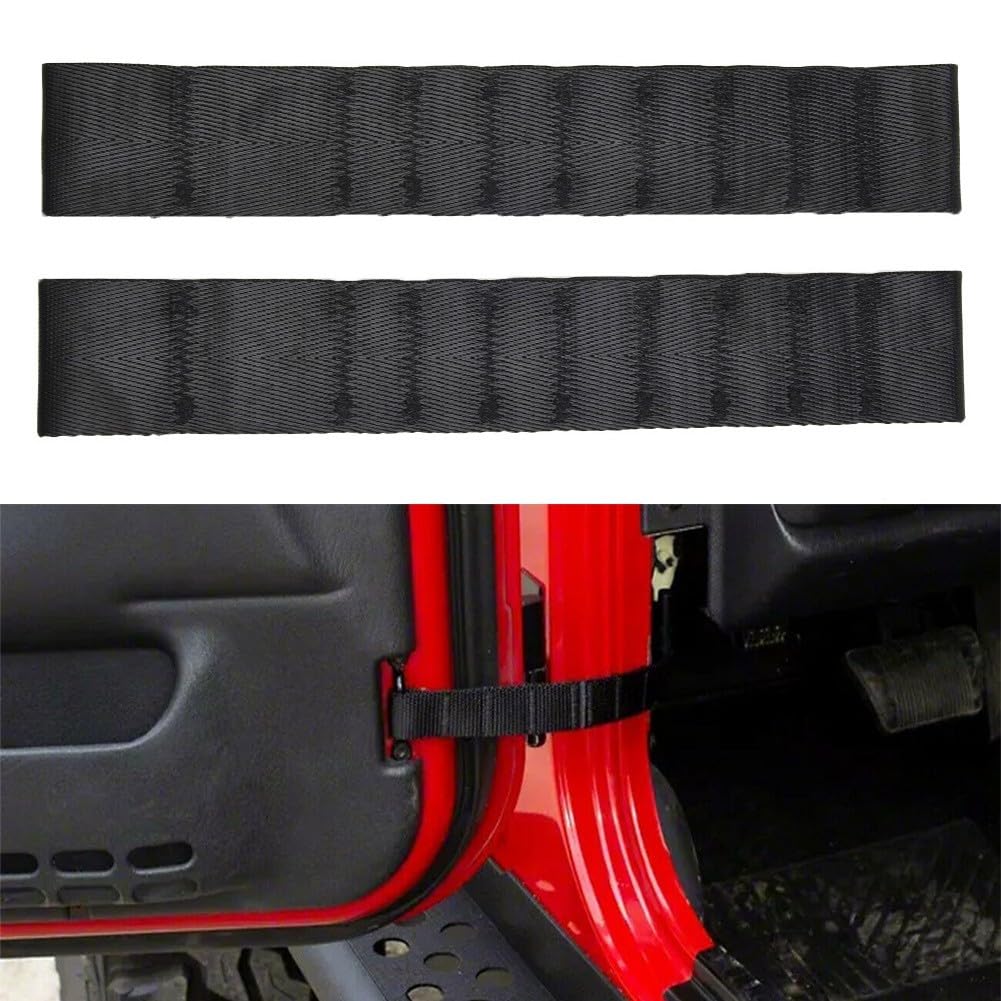 Nylon Verstellbare Türbegrenzung Check Strap Set für Jeep für Wrangler Modelle TJ JK JKU für JL für JLU 2 Stück von HEIBTENY