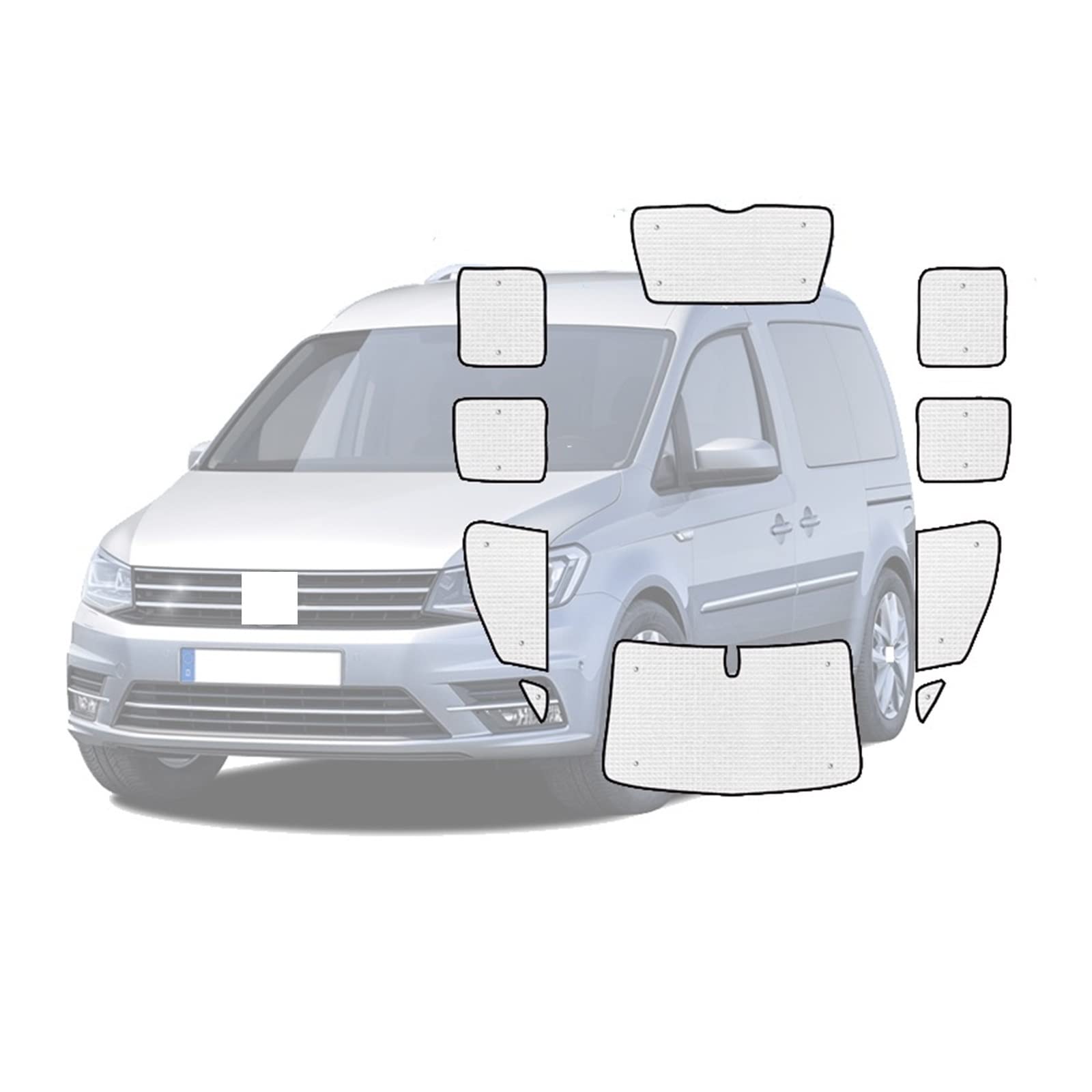 Sonnenblende Für VW Für Caddy MK3 2K 2003-2019 Auto Vollabdeckungen Sonnenblende Auto Sonnenschirm Fenster Visier Sonnenschutz Abdeckung Zubehör Autofenster (Größe : 2) von HEILEA