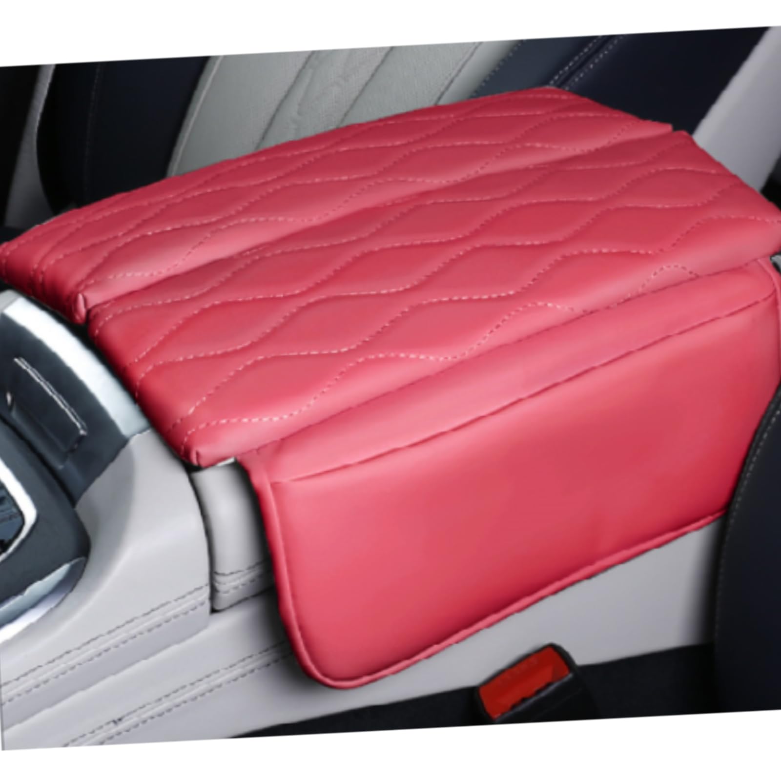 Für BMW 7er 2016–2021 Auto-Armlehnenbox-Matte, universelle Auto-Dekoration, Armlehnenkissen, Mittelkonsolen-Kissenbezug (rot) von HEJIAL