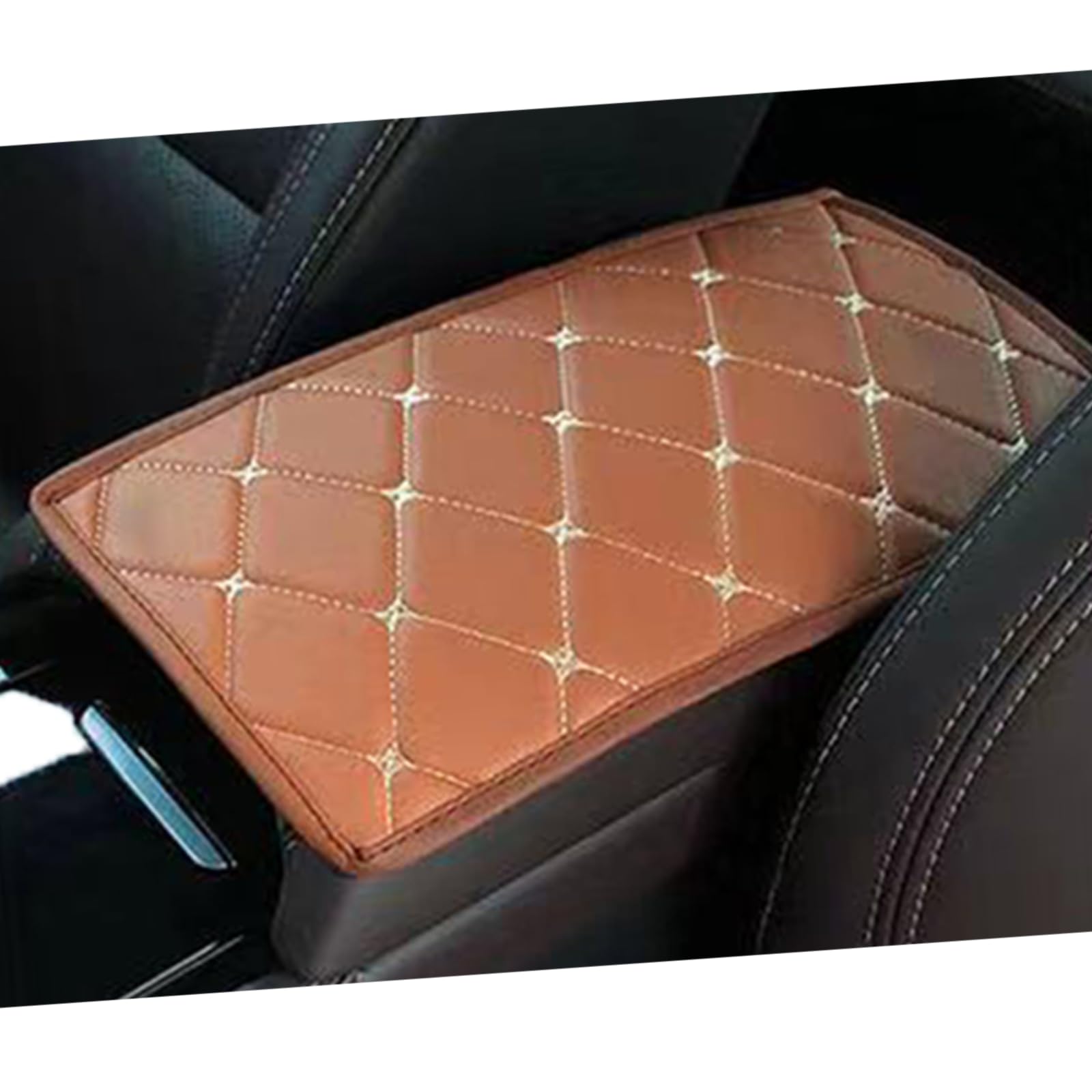 Passend für die meisten Automodelle Innen Auto Armlehne Lagerung Deckel Kissen Abdeckung Pad Für Smart (Braun und beige) von HEJIAL