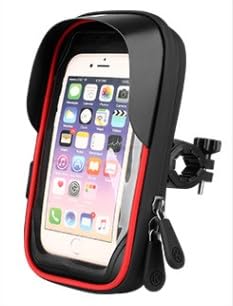 HELGATALLT Fahrrad Handyhalterung Tasche Wasserdicht, 360° Drehbarem Motorrad Handyhalterung Handytasche Lenker Fahrradtasche MTB Rennrad Ebike HandyHalter für 4.5-6.4 Zoll Smartphone (Rot) von HELGATALLT