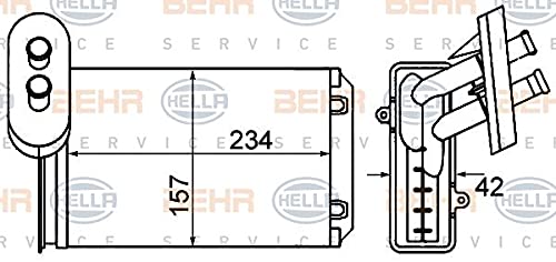 BEHR HELLA SERVICE 8FH 351 001-611 Wärmetauscher, Innenraumheizung von Hella