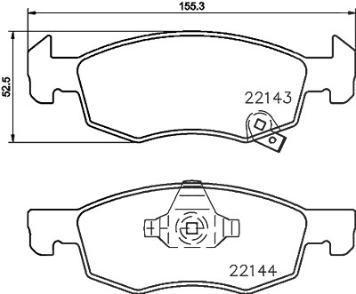 Hella Bremsbelagsatz, Scheibenbremse [Hersteller-Nr. 8DB355023-261] für Opel von HELLA