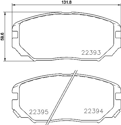 Hella Bremsbelagsatz, Scheibenbremse [Hersteller-Nr. 8DB355024-891] für Hyundai von HELLA