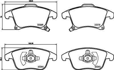 Hella Bremsbelagsatz, Scheibenbremse [Hersteller-Nr. 8DB355025-201] für Ford von HELLA