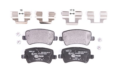 Hella Bremsbelagsatz, Scheibenbremse [Hersteller-Nr. 8DB355025-411] für Ford, Land Rover, Volvo von HELLA