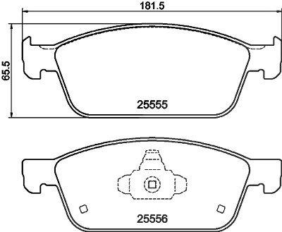 Hella Bremsbelagsatz, Scheibenbremse [Hersteller-Nr. 8DB355025-511] für Ford von HELLA