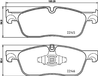 Hella Bremsbelagsatz, Scheibenbremse [Hersteller-Nr. 8DB355025-701] für Jaguar, Land Rover von HELLA