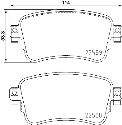 Hella Bremsbelagsatz, Scheibenbremse [Hersteller-Nr. 8DB355037-681] für Peugeot, Citroën, Opel, Toyota von HELLA