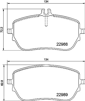 Hella Bremsbelagsatz, Scheibenbremse [Hersteller-Nr. 8DB355037-961] für Mercedes-Benz von HELLA