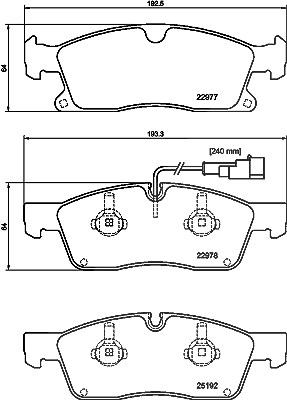 Hella Bremsbelagsatz, Scheibenbremse [Hersteller-Nr. 8DB355039-871] für Maserati von HELLA