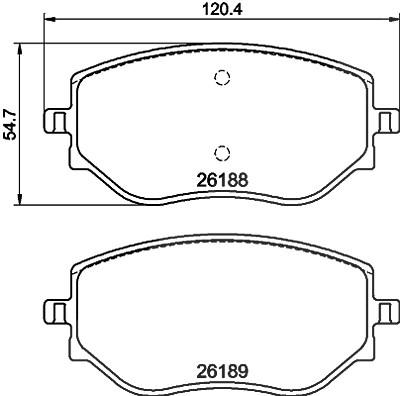 Hella Bremsbelagsatz, Scheibenbremse [Hersteller-Nr. 8DB355040-541] für Dacia, Nissan, Renault Korea von HELLA