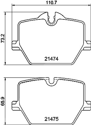 Hella Bremsbelagsatz, Scheibenbremse [Hersteller-Nr. 8DB355040-601] für BMW, Toyota von HELLA