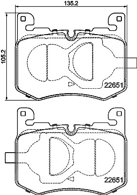 Hella Bremsbelagsatz, Scheibenbremse [Hersteller-Nr. 8DB355040-641] für Jaguar, Land Rover von HELLA