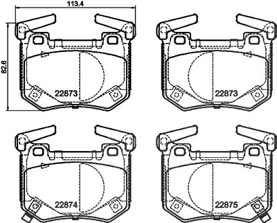 Hella Bremsbelagsatz, Scheibenbremse [Hersteller-Nr. 8DB355040-731] für Genesis, Kia von HELLA