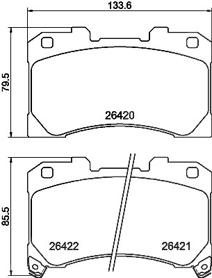 Hella Bremsbelagsatz, Scheibenbremse [Hersteller-Nr. 8DB355041-061] für Toyota von HELLA