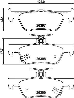 Hella Bremsbelagsatz, Scheibenbremse [Hersteller-Nr. 8DB355043-091] für Honda von HELLA