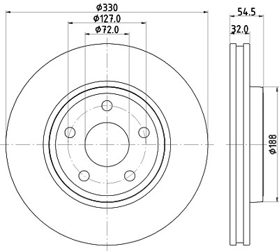 Hella Bremsscheibe [Hersteller-Nr. 8DD355122-681] für Dodge, Jeep von HELLA