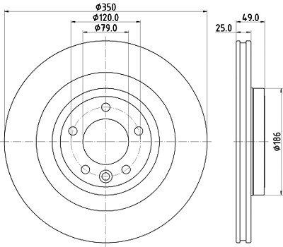 Hella Bremsscheibe [Hersteller-Nr. 8DD355123-091] für Land Rover von HELLA