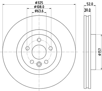 Hella Bremsscheibe [Hersteller-Nr. 8DD355123-111] für Jaguar, Land Rover von HELLA