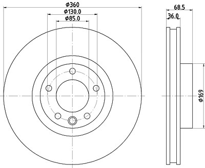 Hella Bremsscheibe [Hersteller-Nr. 8DD355123-191] für Porsche, VW von HELLA