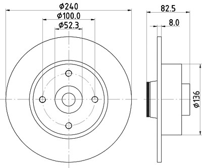 Hella Bremsscheibe [Hersteller-Nr. 8DD355123-241] für Nissan, Renault von HELLA