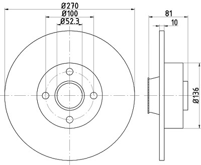 Hella Bremsscheibe [Hersteller-Nr. 8DD355123-271] für Renault von HELLA