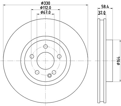 Hella Bremsscheibe [Hersteller-Nr. 8DD355123-501] für Mercedes-Benz von HELLA