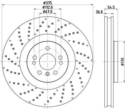 Hella Bremsscheibe [Hersteller-Nr. 8DD355125-041] für Mercedes-Benz von HELLA