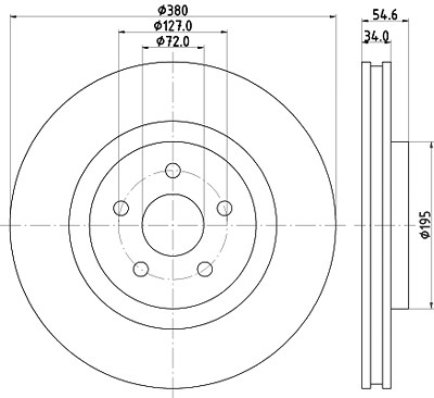 Hella Bremsscheibe [Hersteller-Nr. 8DD355125-131] für Jeep von HELLA