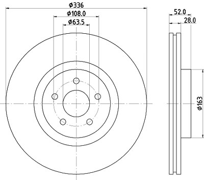 Hella Bremsscheibe [Hersteller-Nr. 8DD355125-221] für Ford von HELLA