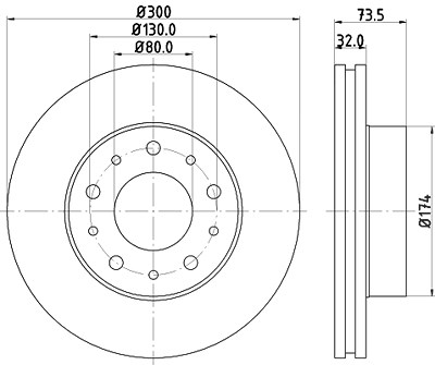 Hella Bremsscheibe [Hersteller-Nr. 8DD355125-261] für Citroën, Fiat, Opel, Peugeot von HELLA