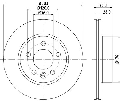 Hella Bremsscheibe [Hersteller-Nr. 8DD355125-561] für Man, VW von HELLA