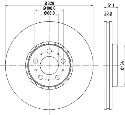 Hella Bremsscheibe [Hersteller-Nr. 8DD355125-581] für Volvo von HELLA