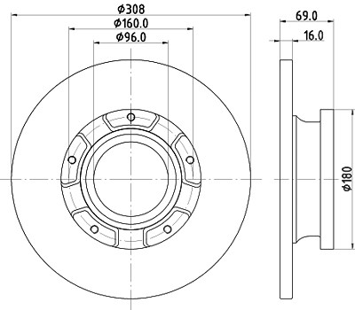 Hella Bremsscheibe [Hersteller-Nr. 8DD355126-591] für Ford von HELLA