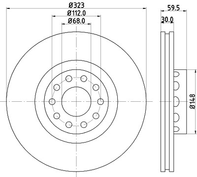 Hella Bremsscheibe [Hersteller-Nr. 8DD355127-421] für Audi, VW von HELLA