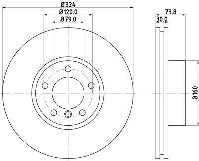 Hella Bremsscheibe [Hersteller-Nr. 8DD355127-621] für BMW von HELLA