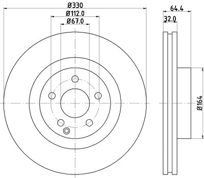 Hella Bremsscheibe [Hersteller-Nr. 8DD355127-921] für Mercedes-Benz von HELLA