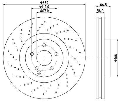 Hella Bremsscheibe [Hersteller-Nr. 8DD355127-961] für Mercedes-Benz von HELLA