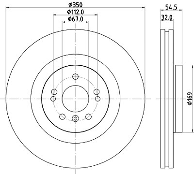 Hella Bremsscheibe [Hersteller-Nr. 8DD355128-591] für Mercedes-Benz von HELLA