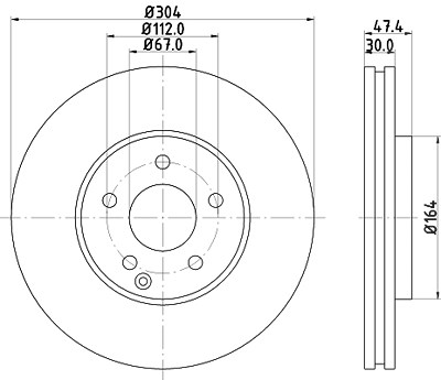 Hella Bremsscheibe [Hersteller-Nr. 8DD355128-641] für Mercedes-Benz von HELLA