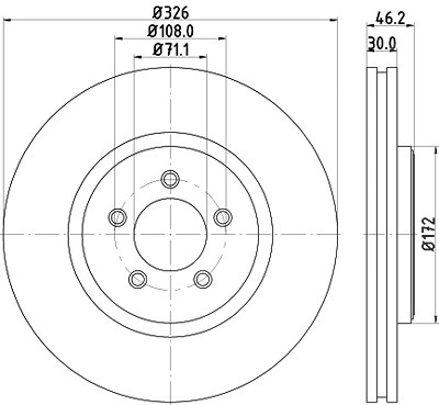 Hella Bremsscheibe [Hersteller-Nr. 8DD355128-881] für Jaguar, Daimler von HELLA