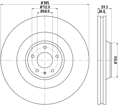 Hella Bremsscheibe [Hersteller-Nr. 8DD355129-031] für Audi von HELLA