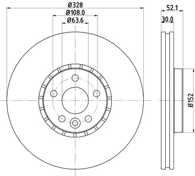 Hella Bremsscheibe [Hersteller-Nr. 8DD355129-141] für Volvo von HELLA