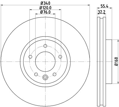 Hella Bremsscheibe [Hersteller-Nr. 8DD355129-251] für VW von HELLA