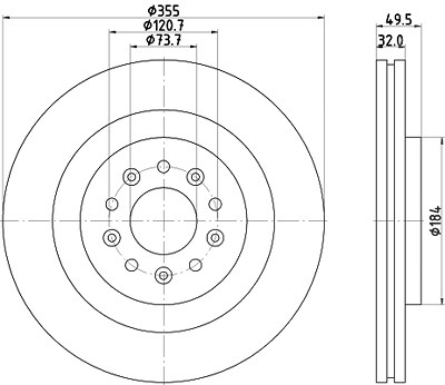 Hella Bremsscheibe [Hersteller-Nr. 8DD355129-271] für Daimler, Jaguar von HELLA