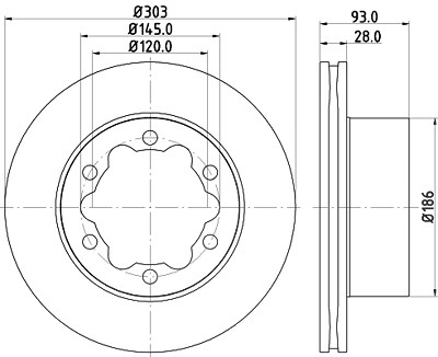 Hella Bremsscheibe [Hersteller-Nr. 8DD355129-411] für Mercedes-Benz, VW von HELLA