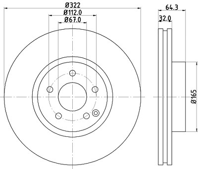 Hella Bremsscheibe [Hersteller-Nr. 8DD355129-521] für Mercedes-Benz von HELLA